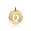 ITI NYC Uppercase Cut Out Disc in 14K Gold (12mm) (100% Polished with Bail)
