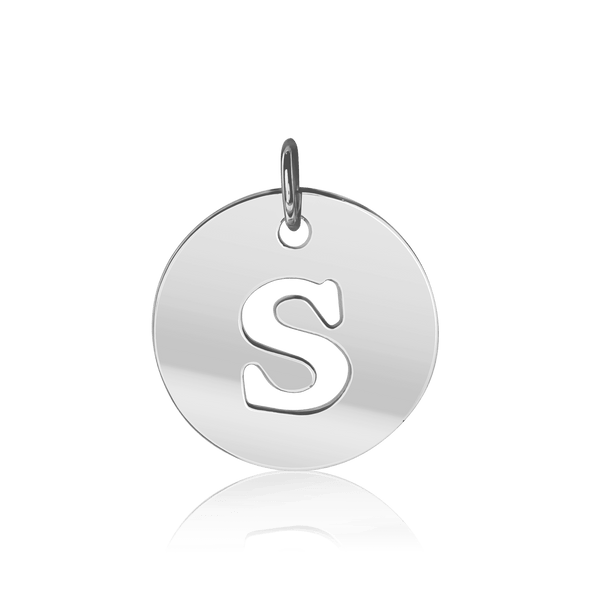 ITI NYC Uppercase Cut Out Disc in 14K Gold (12mm) (100% Polished with Bail)