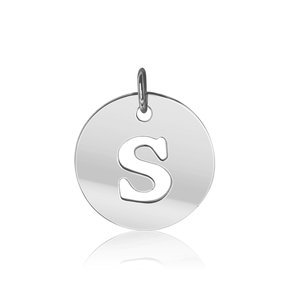 ITI NYC Uppercase Cut Out Disc in 14K Gold (12mm) (100% Polished with Bail)