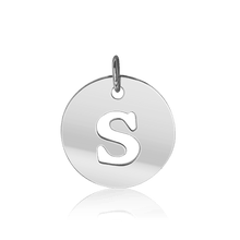 Load image into Gallery viewer, ITI NYC Uppercase Cut Out Disc in Sterling Silver (12mm) (100% Polished with Bail)
