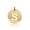 ITI NYC Uppercase Cut Out Disc in 14K Gold (12mm) (100% Polished with Bail)