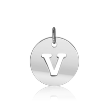 Load image into Gallery viewer, ITI NYC Uppercase Cut Out Disc in Sterling Silver (12mm) (100% Polished with Bail)
