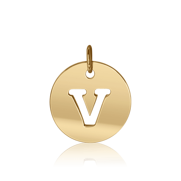 ITI NYC Uppercase Cut Out Disc in Sterling Silver (12mm) (100% Polished with Bail)