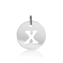 Load image into Gallery viewer, ITI NYC Uppercase Cut Out Disc in Sterling Silver (12mm) (100% Polished with Bail)
