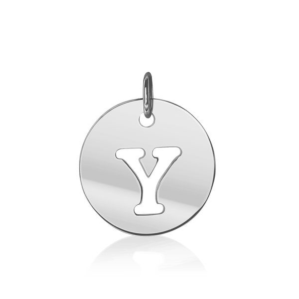 ITI NYC Uppercase Cut Out Disc in 14K Gold (12mm) (100% Polished with Bail)