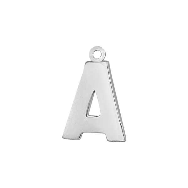 Block Initial Pendant with 1 Ring in 14K Gold (15.00 mm)