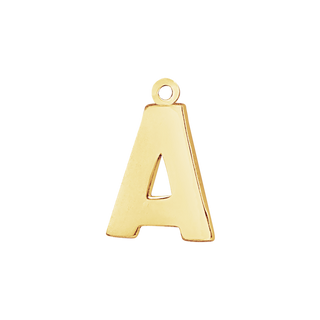 Block Initial Pendant with 1 Ring in 14K Gold (15.00 mm)