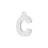 Block Initial Pendant with 1 Ring in Sterling Silver (15.00 mm)