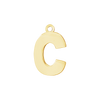 Block Initial Pendant with 1 Ring in 14K Gold (15.00 mm)