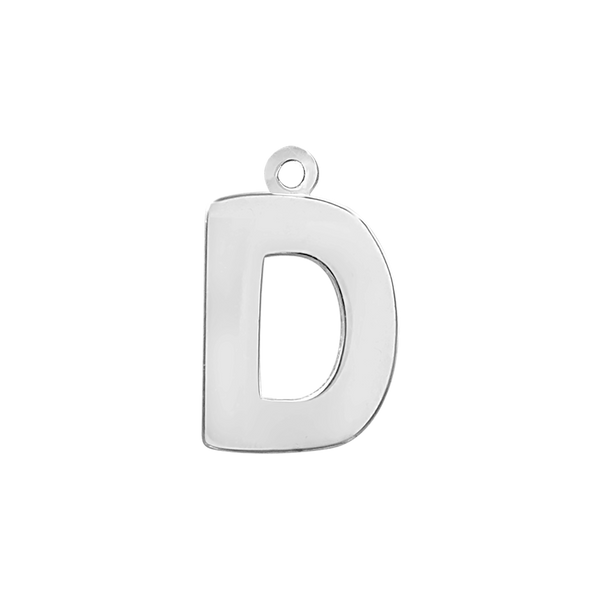 Block Initial Pendant with 1 Ring in 14K Gold (15.00 mm)