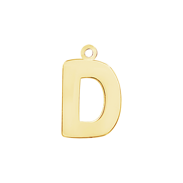 Block Initial Pendant with 1 Ring in 14K Gold (15.00 mm)