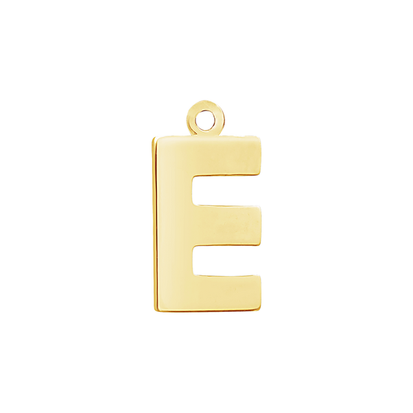 Block Initial Pendant with 1 Ring in 14K Gold (15.00 mm)