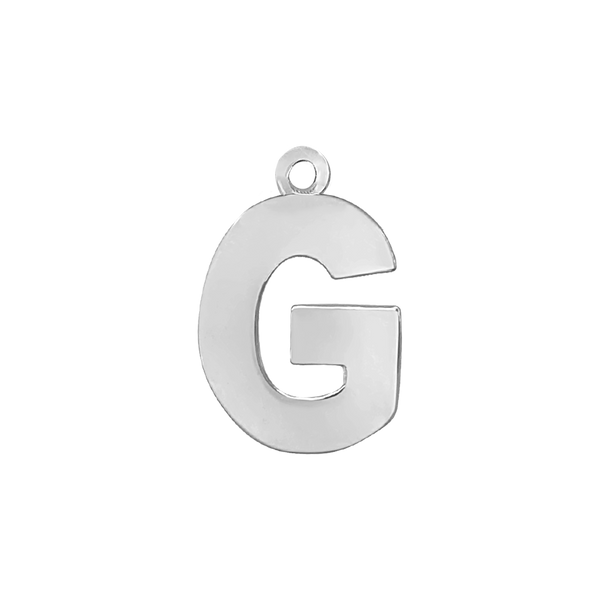 Block Initial Pendant with 1 Ring in 14K Gold (15.00 mm)