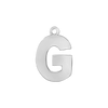 Block Initial Pendant with 1 Ring in Sterling Silver (15.00 mm)
