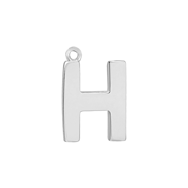 Block Initial Pendant with 1 Ring in 14K Gold (15.00 mm)