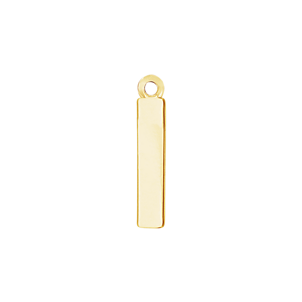 Block Initial Pendant with 1 Ring in 14K Gold (15.00 mm)