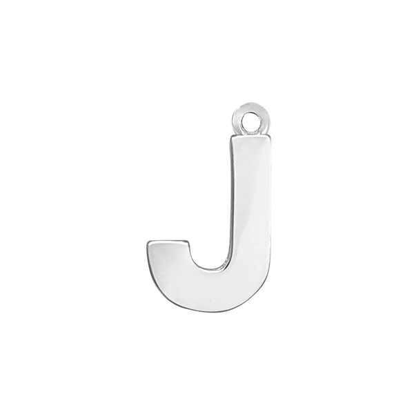 Block Initial Pendant with 1 Ring in Sterling Silver (15.00 mm)