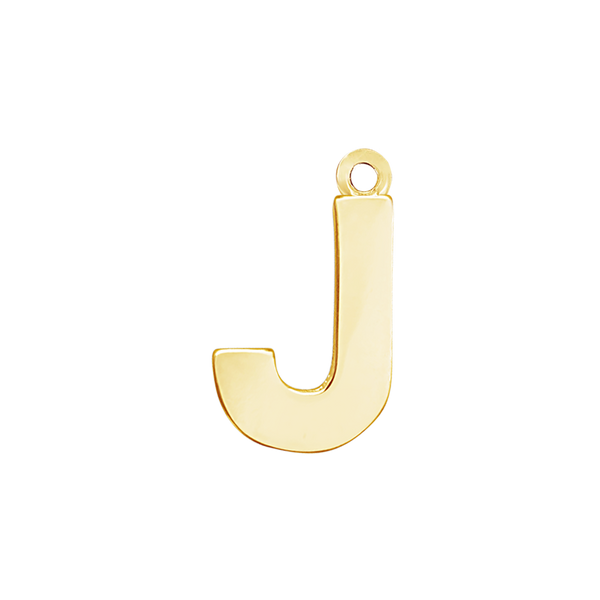 Block Initial Pendant with 1 Ring in 14K Gold (15.00 mm)