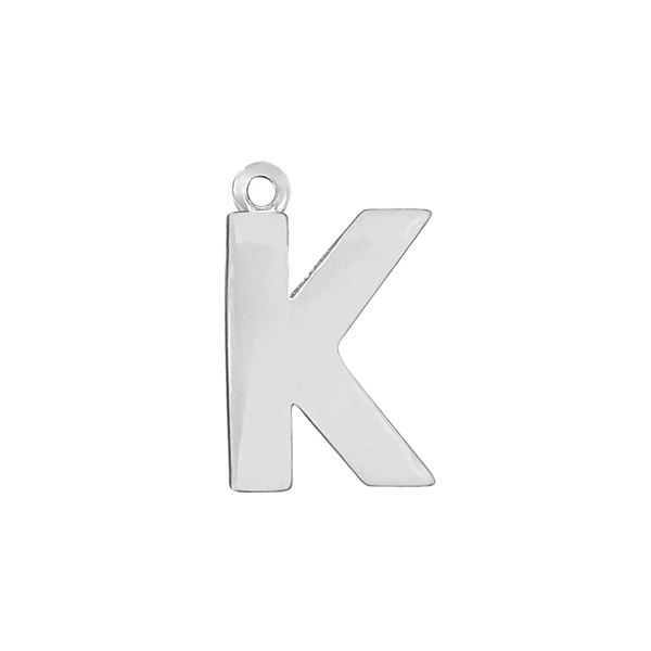 Block Initial Pendant with 1 Ring in 14K Gold (15.00 mm)