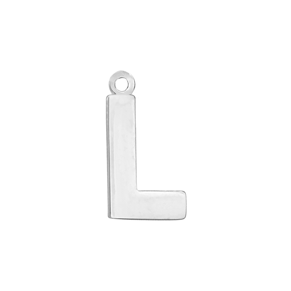 Block Initial Pendant with 1 Ring in 14K Gold (15.00 mm)