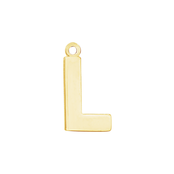 Block Initial Pendant with 1 Ring in 14K Gold (15.00 mm)
