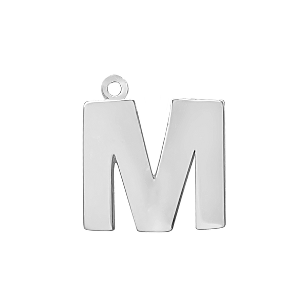 Block Initial Pendant with 1 Ring in 14K Gold (15.00 mm)