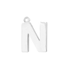 Block Initial Pendant with 1 Ring in Sterling Silver (15.00 mm)