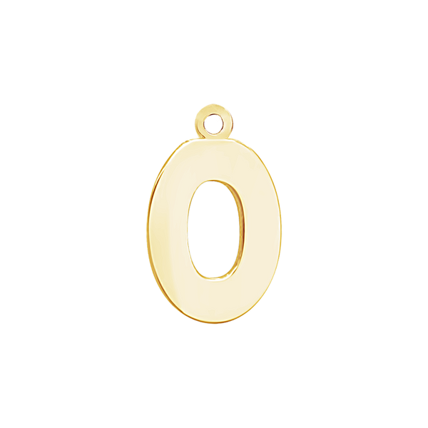Block Initial Pendant with 1 Ring in 14K Gold (15.00 mm)