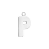 Block Initial Pendant with 1 Ring in Sterling Silver (15.00 mm)