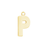 Block Initial Pendant with 1 Ring in 14K Gold (15.00 mm)