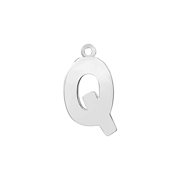 Block Initial Pendant with 1 Ring in 14K Gold (15.00 mm)
