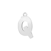 Block Initial Pendant with 1 Ring in Sterling Silver (15.00 mm)