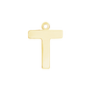 Block Initial Pendant with 1 Ring in 14K Gold (15.00 mm)