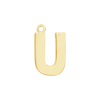 Block Initial Pendant with 1 Ring in 14K Gold (15.00 mm)
