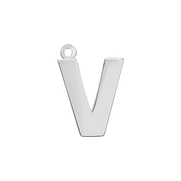 Block Initial Pendant with 1 Ring in 14K Gold (15.00 mm)