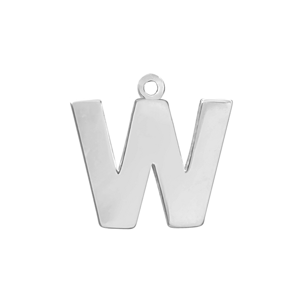 Block Initial Pendant with 1 Ring in 14K Gold (15.00 mm)