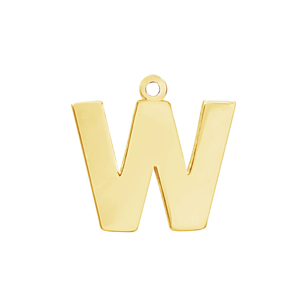Block Initial Pendant with 1 Ring in 14K Gold (15.00 mm)