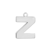 Block Initial Pendant with 1 Ring in Sterling Silver (15.00 mm)