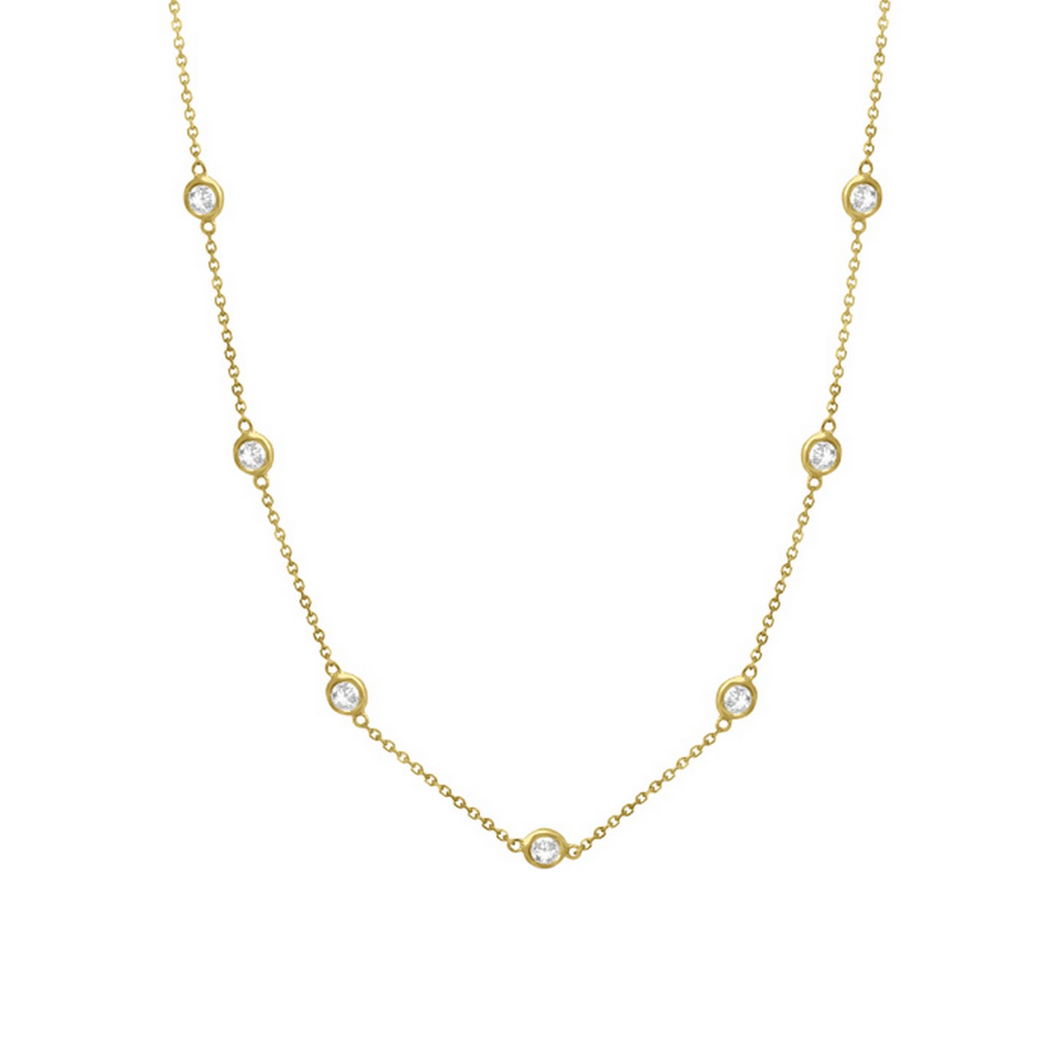 Bulk / Spooled Diamond by the Yard Cable Chain in 14K Yellow Gold (Diamond Bezel: Every 1.5