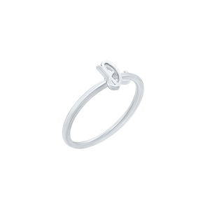 Script Initial Ring in Sterling Silver