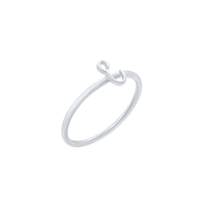 Script Initial Ring in Sterling Silver