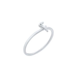 Script Initial Ring in Sterling Silver