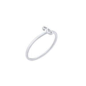 Script Initial Ring in Sterling Silver