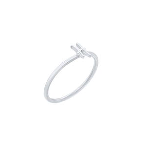 Script Initial Ring in Sterling Silver