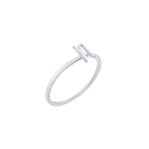 Script Initial Ring in Sterling Silver