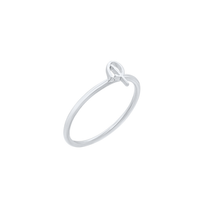 Script Initial Ring in Sterling Silver