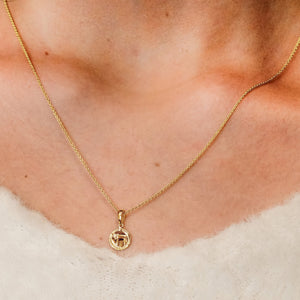 ITI NYC Chai Circle Pendant in 14K Gold