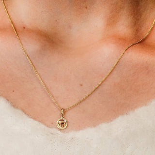 ITI NYC Chai Circle Pendant in 14K Gold