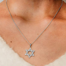 Load image into Gallery viewer, ITI NYC Star of David Pendant with Cubic Zirconia in Sterling Silver
