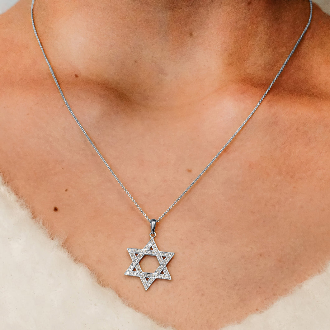 ITI NYC Star of David Pendant with Cubic Zirconia in Sterling Silver